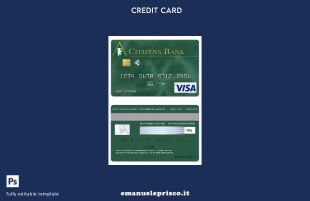 stile verificato Modello di carta verde visto Guyana Citizens Bank